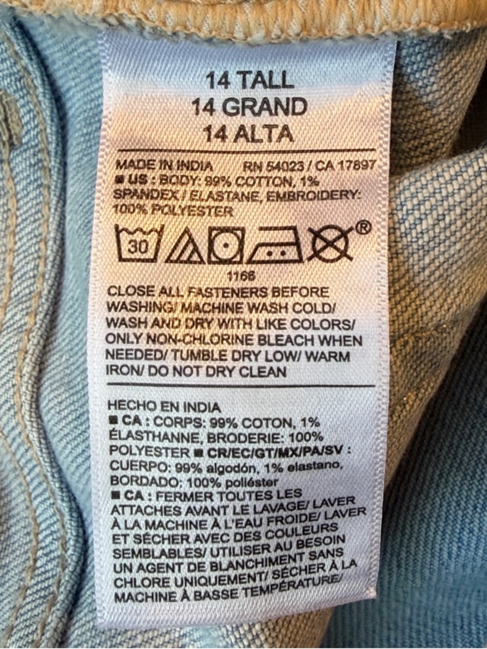 Old Navy Light Blue Straight Leg Jeans with Pink Floral Embroidery - Picture 3 of 4